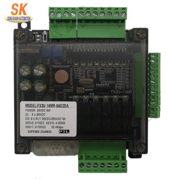 Board PLC Mitsubishi FX3U-14MR-6AD-2DA