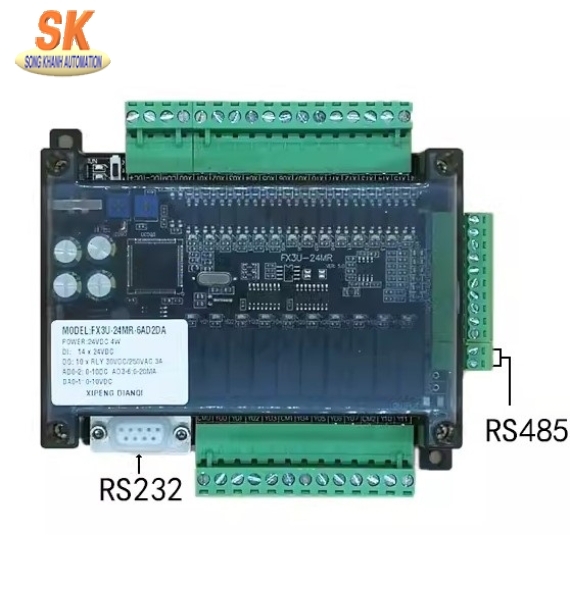 Board PLC Mitsubishi FX3U-24MR-6AD2DA