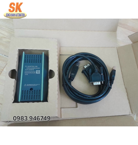 Cáp lập trình PLC Siemens USB-MPI cho S7-200/300/400 mã 6ES7972-0CB20-0XA0