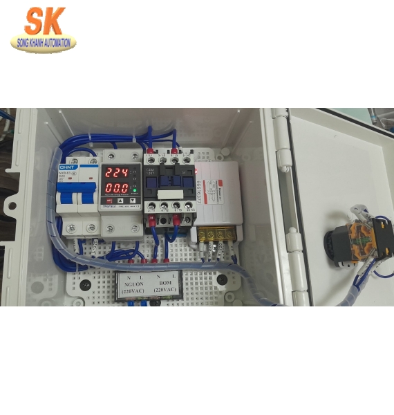 Tủ điều khiển bơm từ xa ( có BV thấp áp, cao áp, quá dòng)