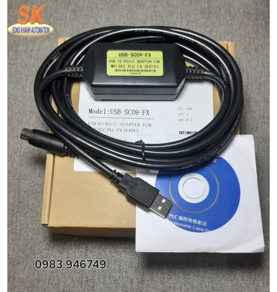 Cáp lập trình PLC Mitsubishi USB-SC09-FX